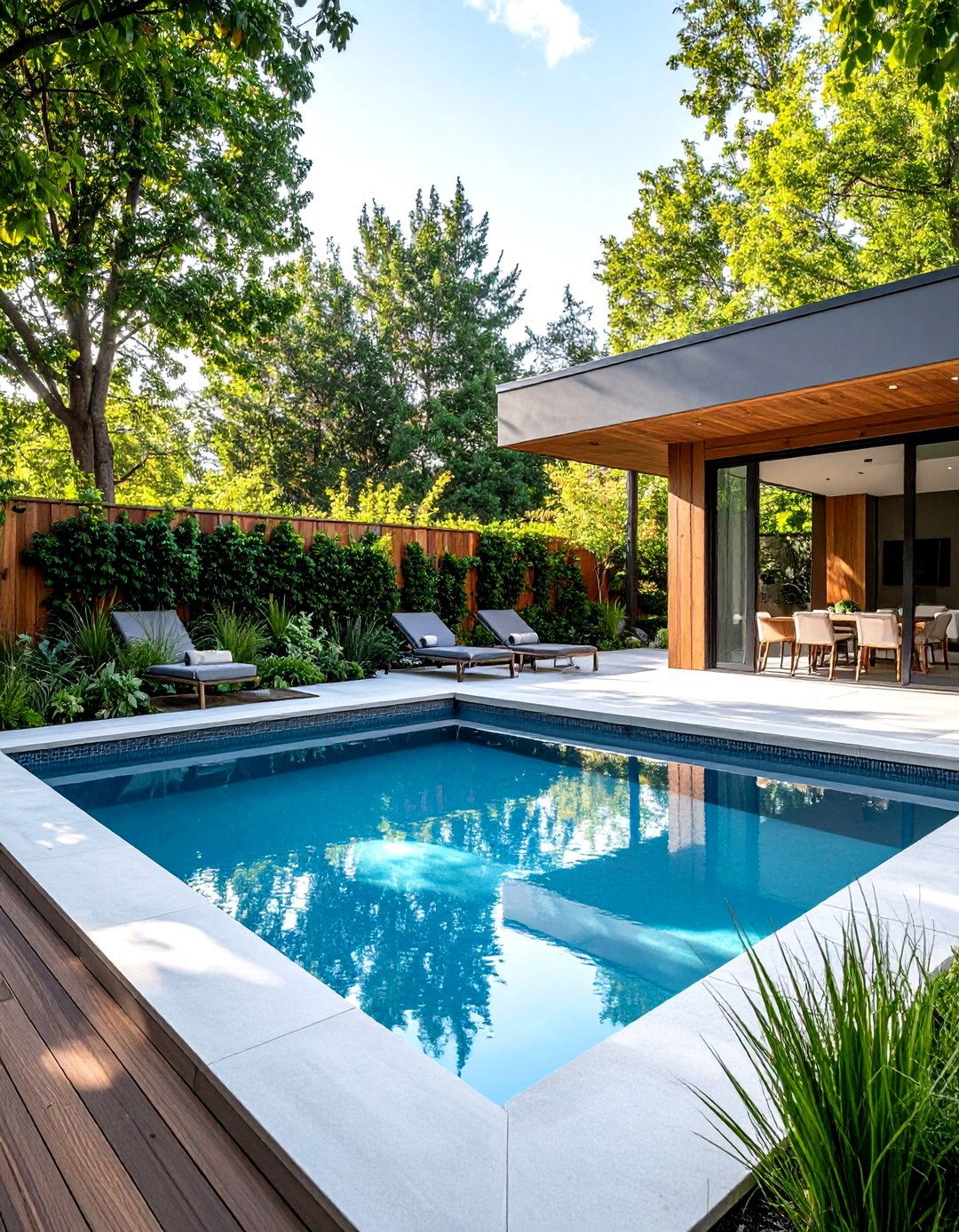 Modern Minimalist Rectangle Pool Design - 24 Rectangle Pool With Hot Tub