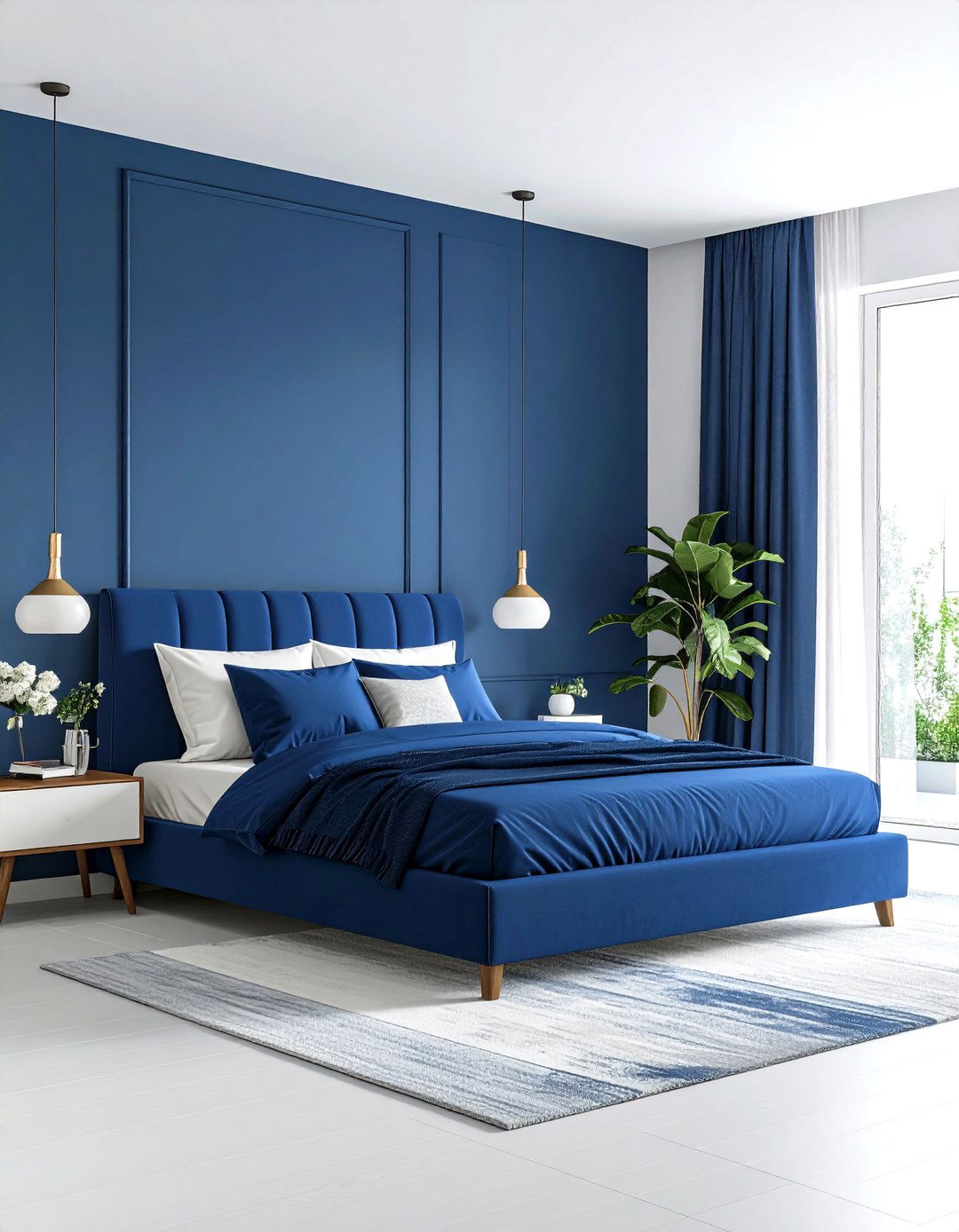 Modern Minimalist Royal Blue Bedroom - 24 Royal Blue Bedroom Ideas