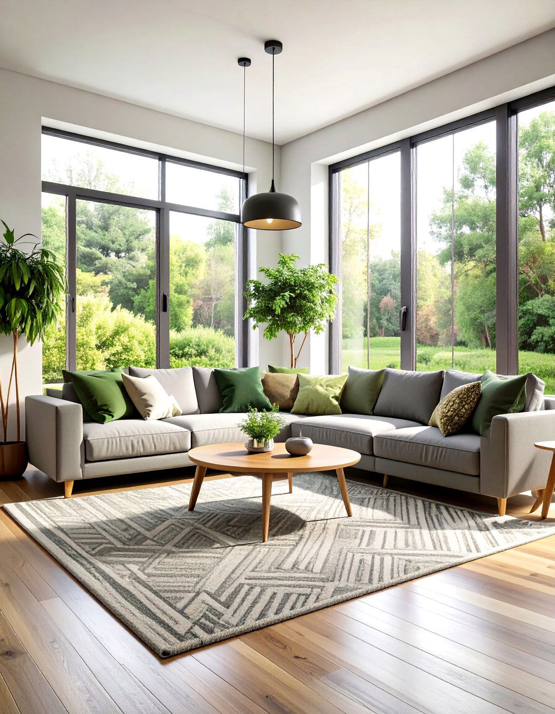 Modern Minimalist Sanctuary - 24 Grey and Sage Green Living Room Ideas