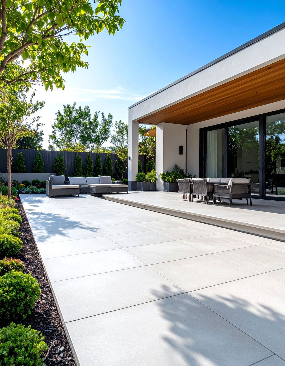 Modern Minimalist Stamped Concrete - 24 Stamped Concrete Patio Ideas