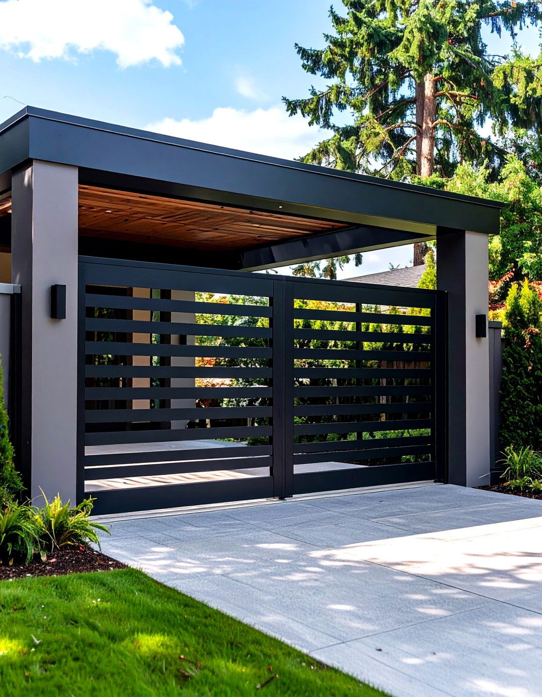 Modern Minimalist Steel Gates - 24 Driveway Gate Ideas