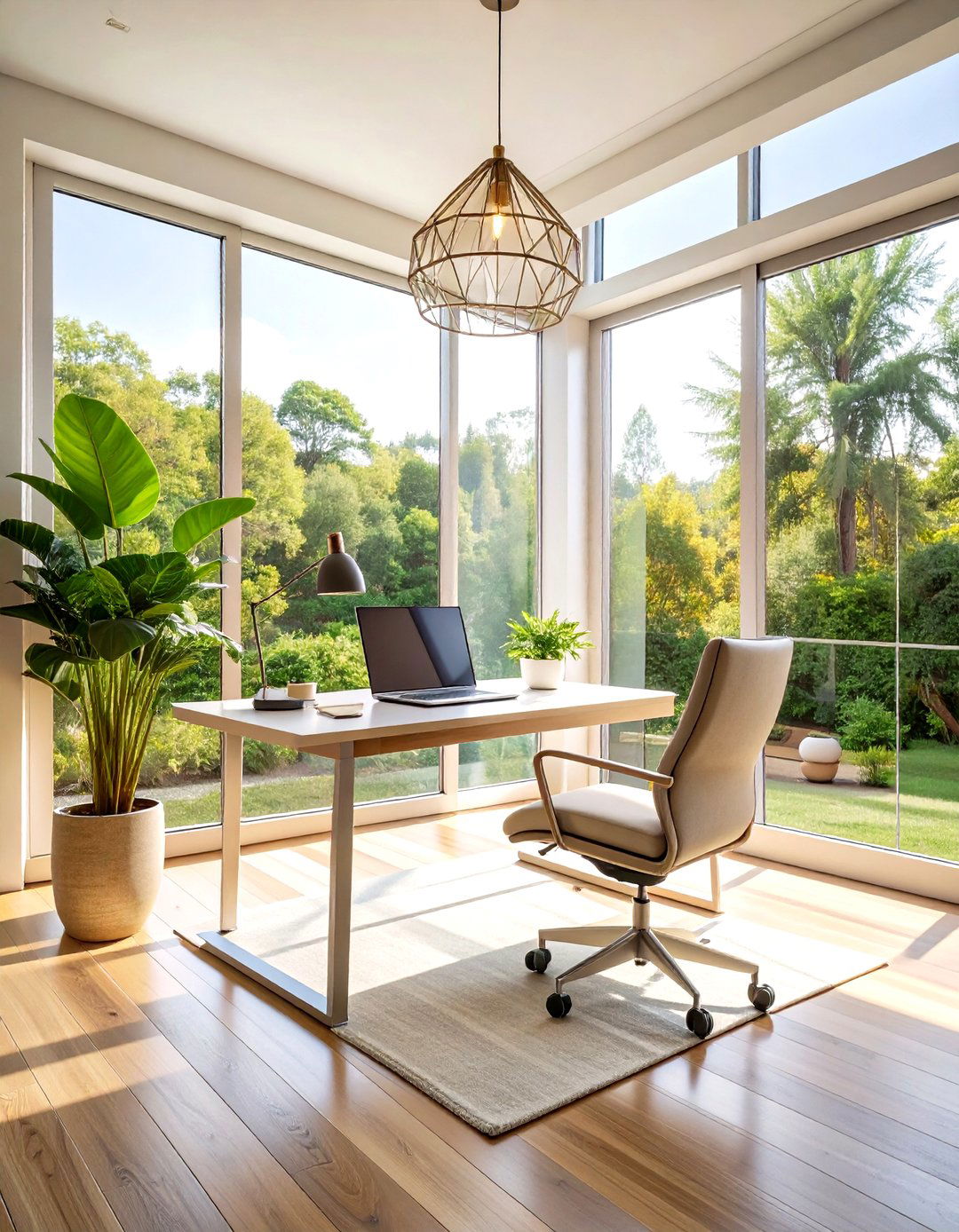 Modern Minimalist Sunroom Office Design - 24 Sunroom Office Ideas