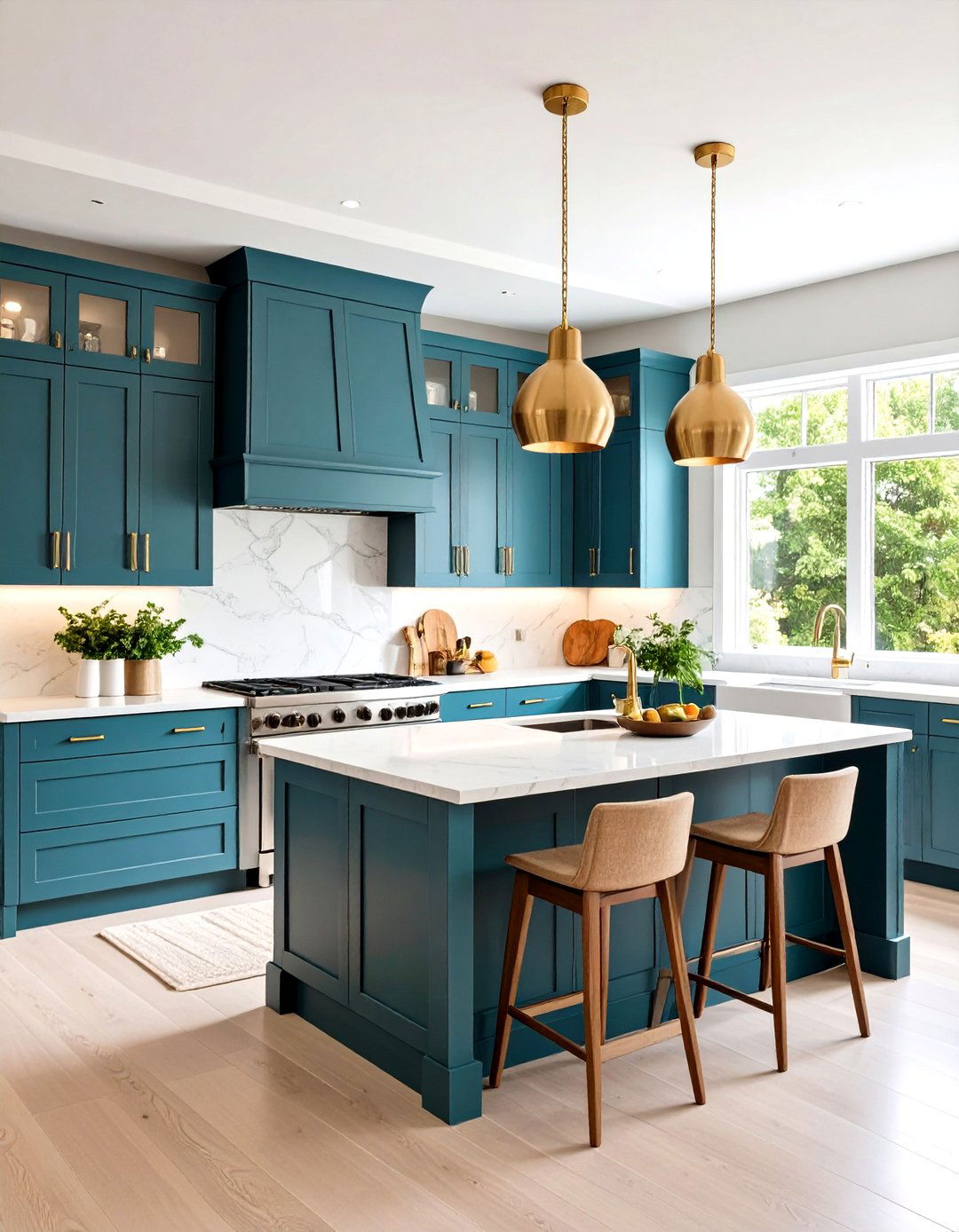 Modern Minimalist Teal and White Design - 24 Teal and White Kitchen Ideas