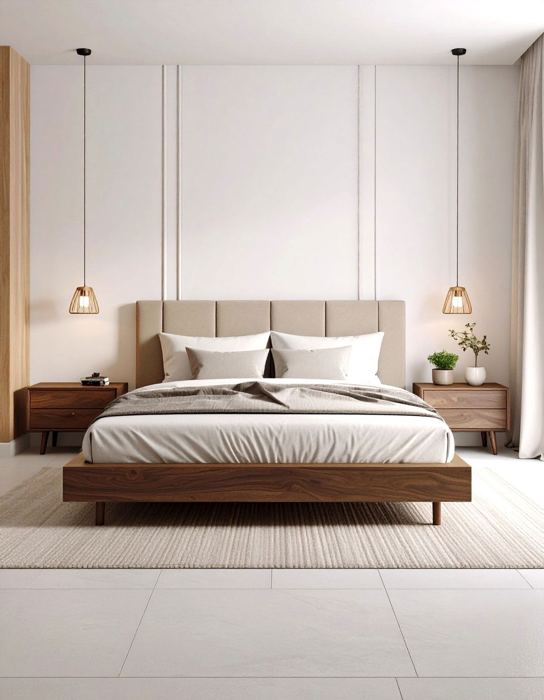 Modern Minimalist Walnut Bedroom - 24 Dark Wood Bedroom Ideas