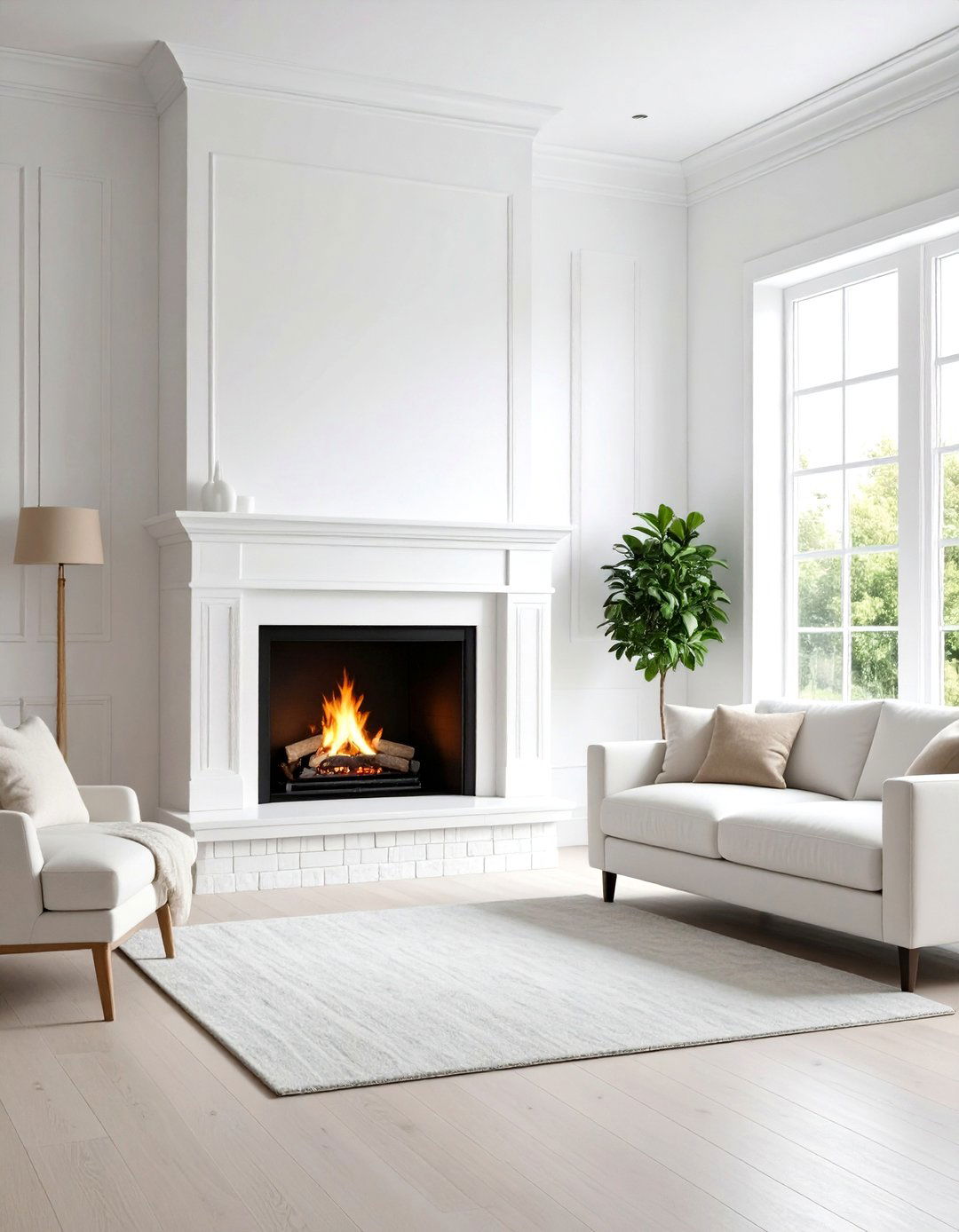 Modern Minimalist White Brick Fireplace - 24 White Brick Fireplace Ideas