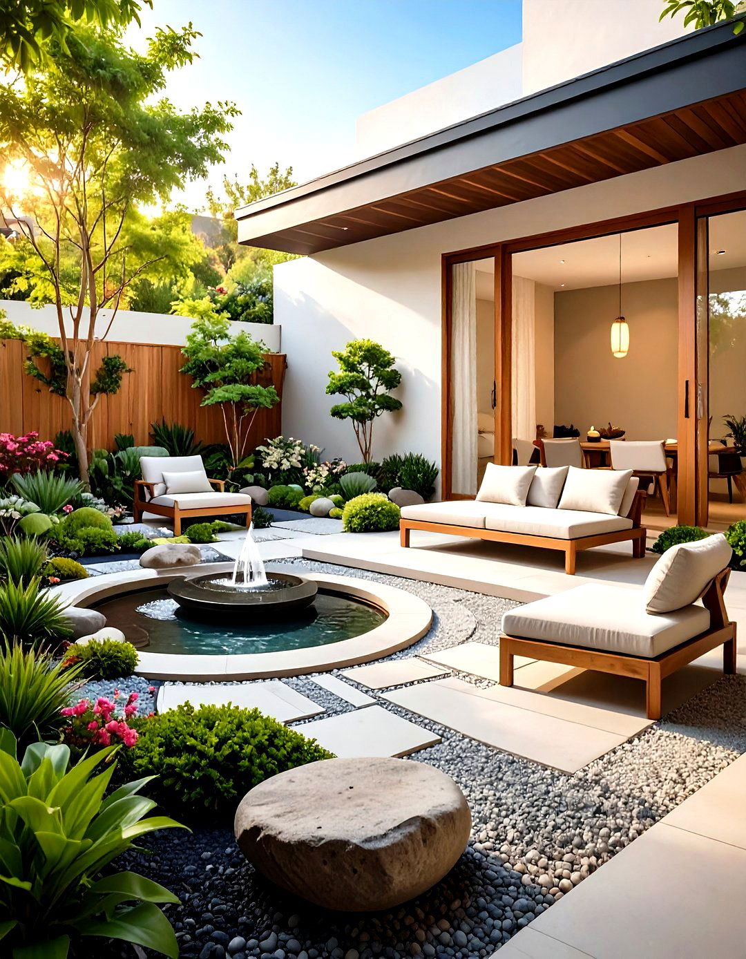 Modern Minimalist Zen Garden - 24 Townhouse Backyard Ideas