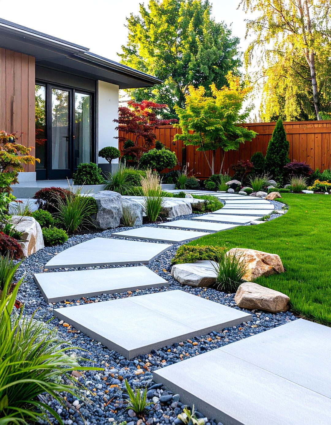 Modern Minimalist Zen Garden - 24 Small Front Yard Landscaping Ideas
