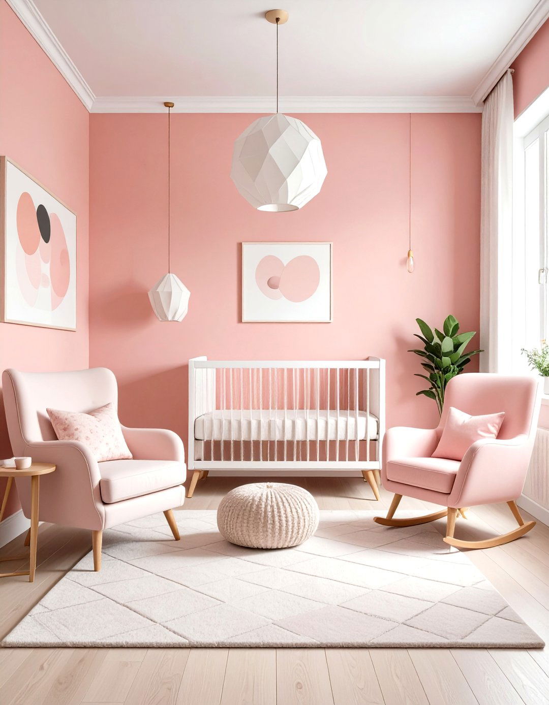 Modern Pink Nursery with Clean Lines - 24 Pink Nursery Ideas