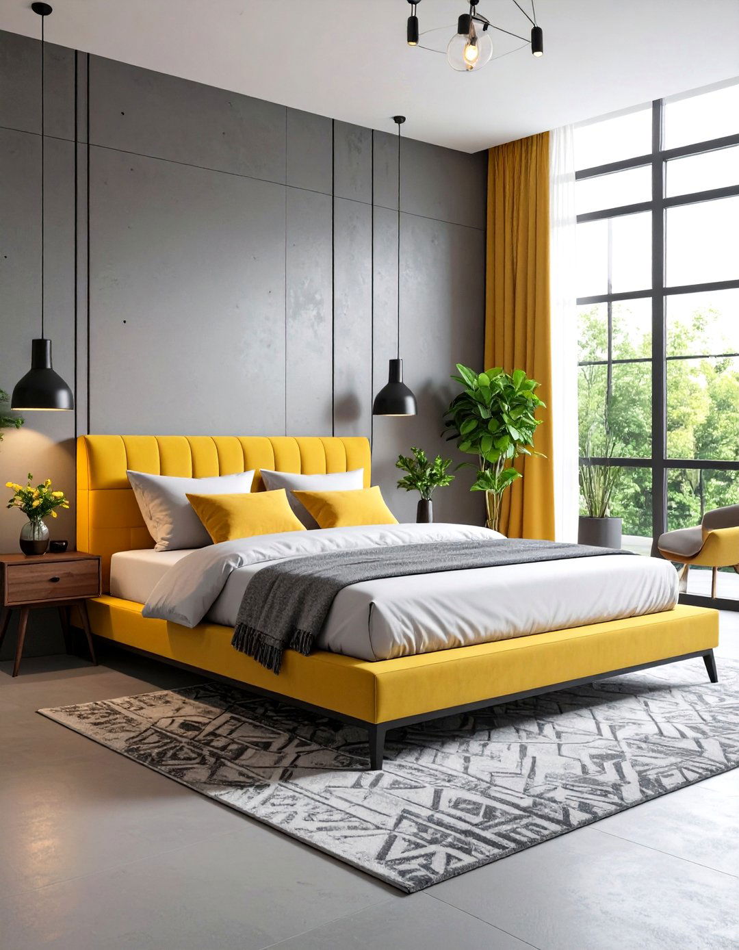 Modern Platform Bed Nook with Geometric Design - 24 Bed Nook Ideas