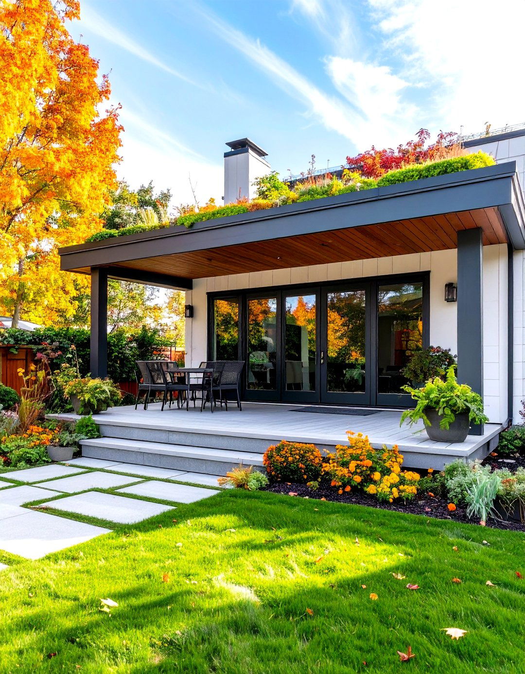 Modern Porch with Green Roof Technology - 24 Modern Front Porch Ideas