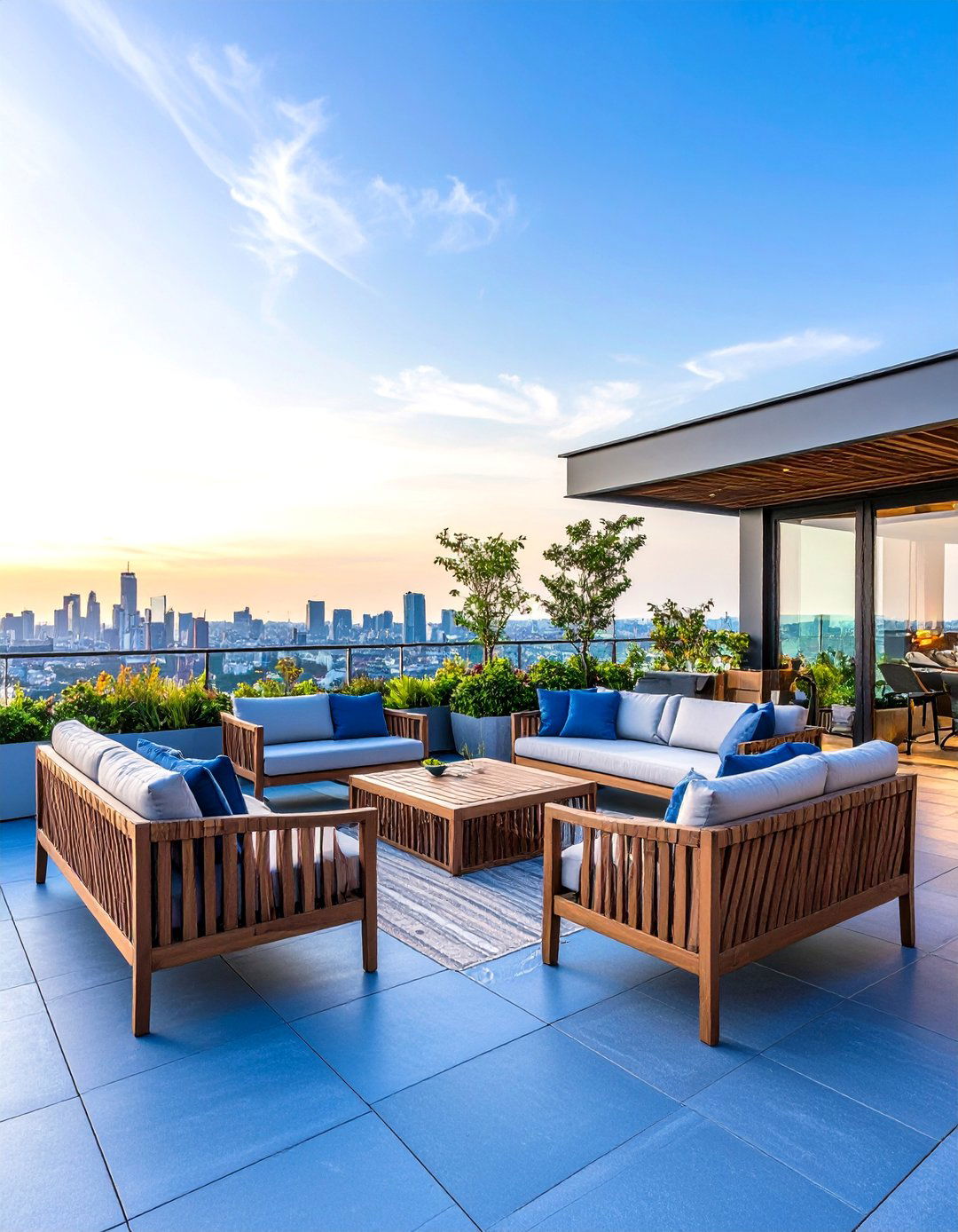 Modern Rooftop Bluestone Terrace - 24 Bluestone Patio Ideas