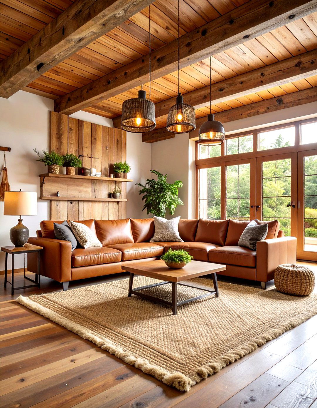 Modern Rustic Den with Natural Elements - 24 Den Ideas