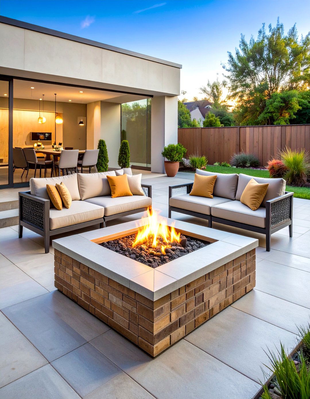 Modern Square Brick Fire Pit - 24 Brick Fire Pit Ideas