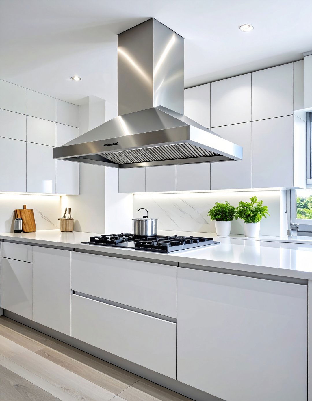 Modern Stainless Steel Chimney Hood - 24 Range Hood Ideas