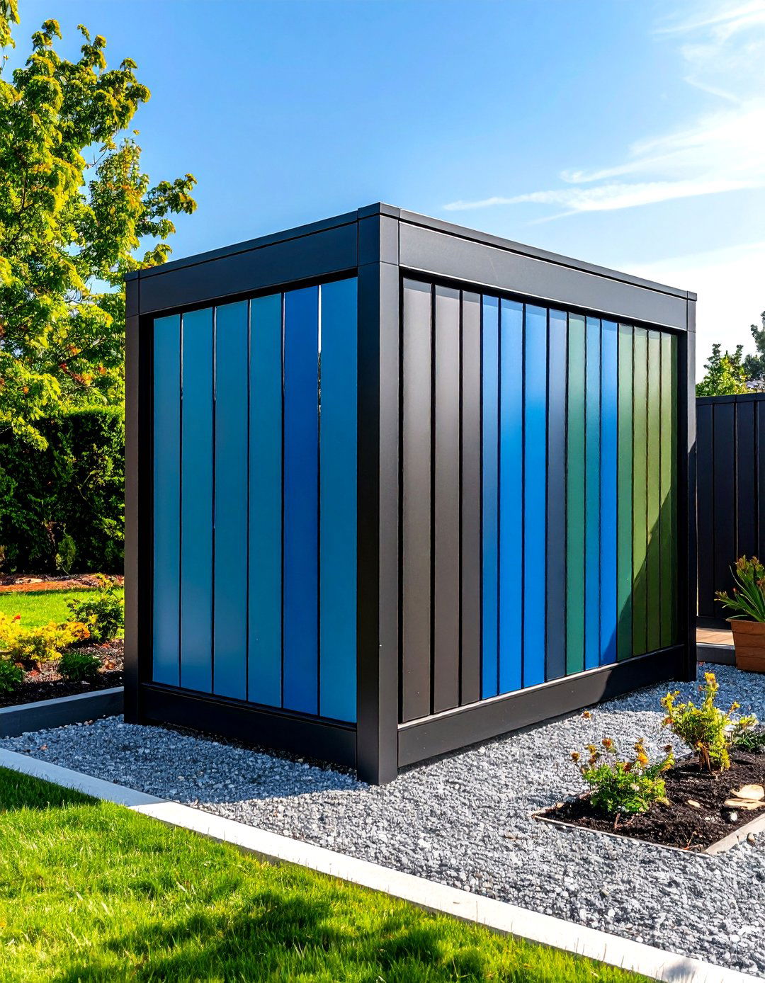 Modern Steel Panel Screen - 24 Garbage Can Storage Ideas