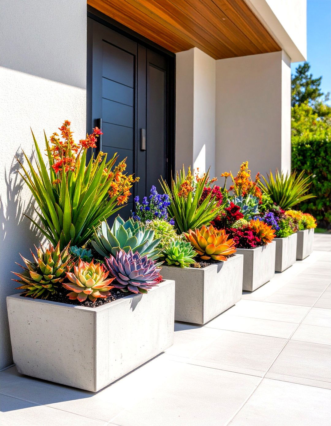 Modern Succulent Door Garden - 24 Spring Front Door Decor Ideas