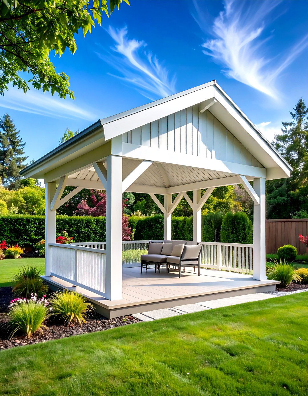 Modern Vinyl Pavilion with Clean Lines - 24 Outdoor Pavilion Ideas