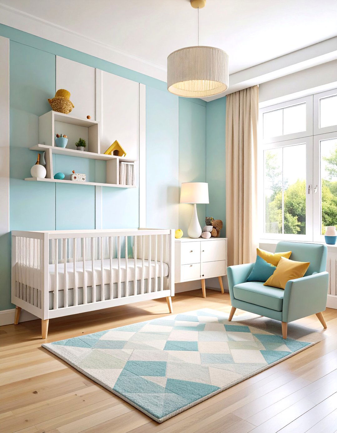 Modern White Geometric Panel Wainscoting - 24 Wainscoting Nursery Ideas