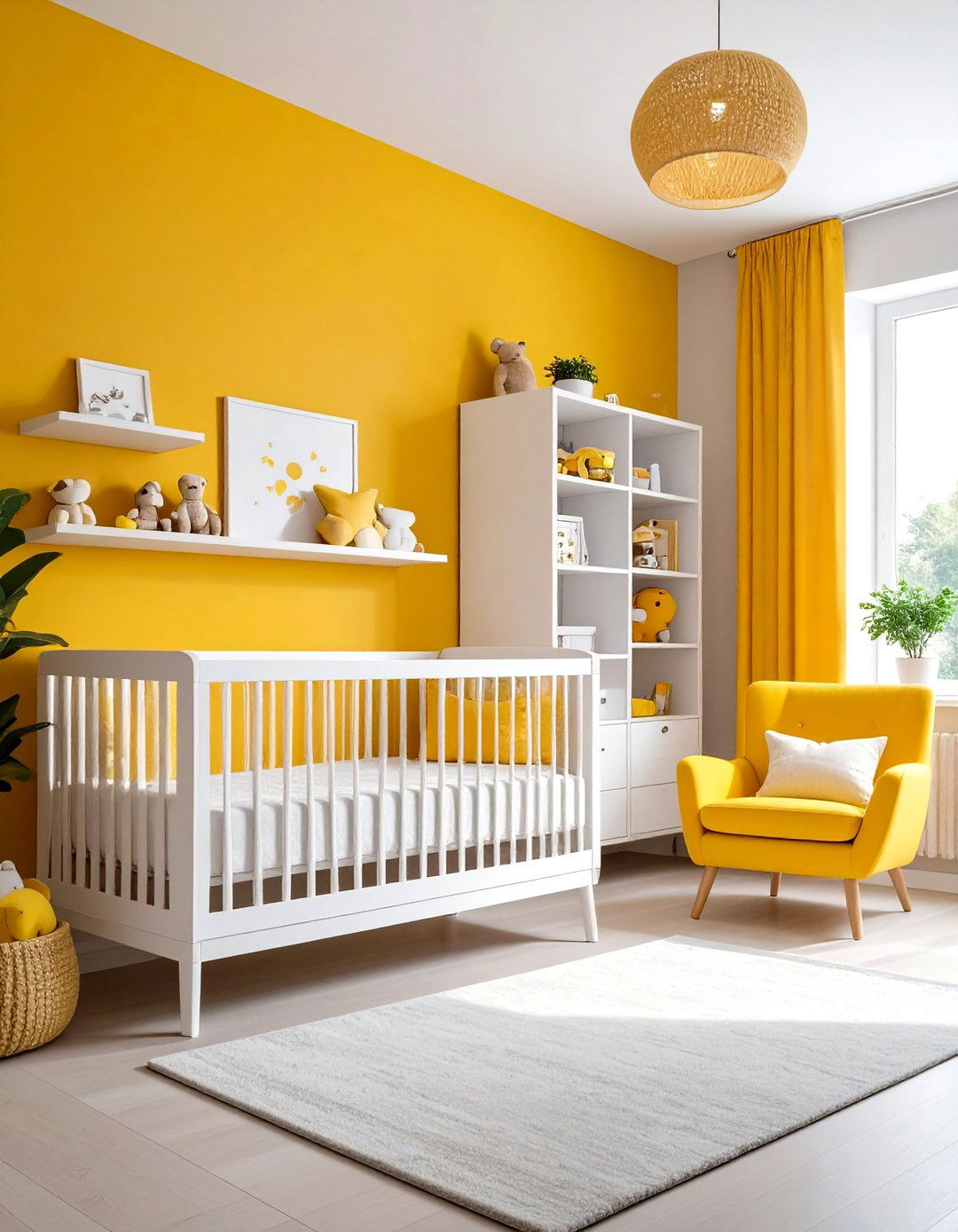 Modern Yellow Nursery with Smart Storage - 24 Yellow Nursery Ideas