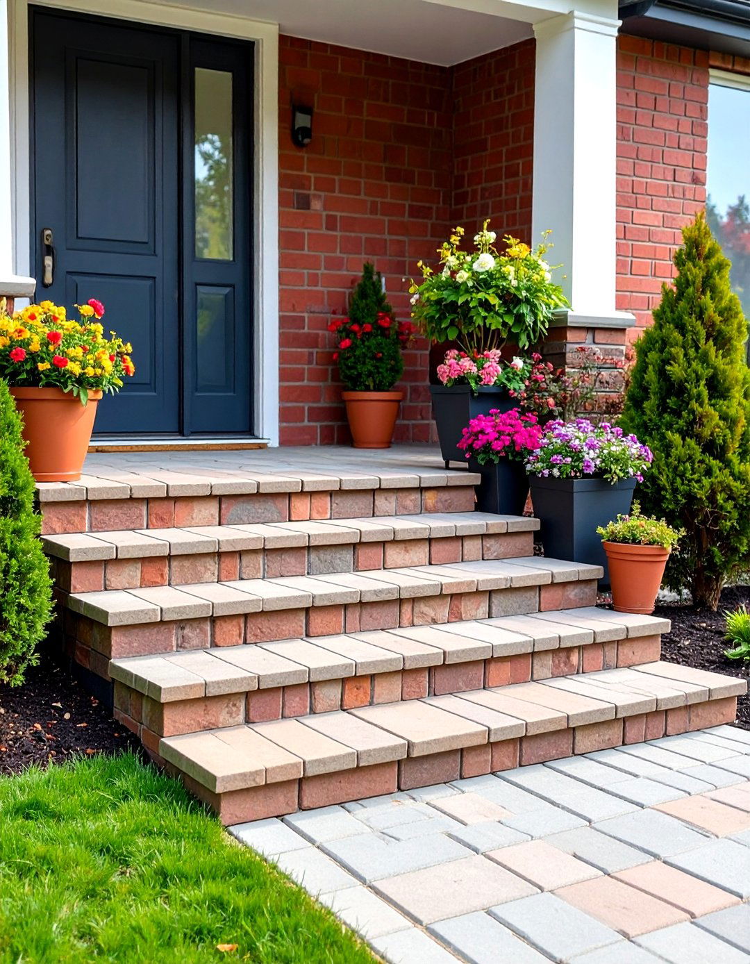 Modular Brick System Steps - 24 Brick Front Steps Design Ideas