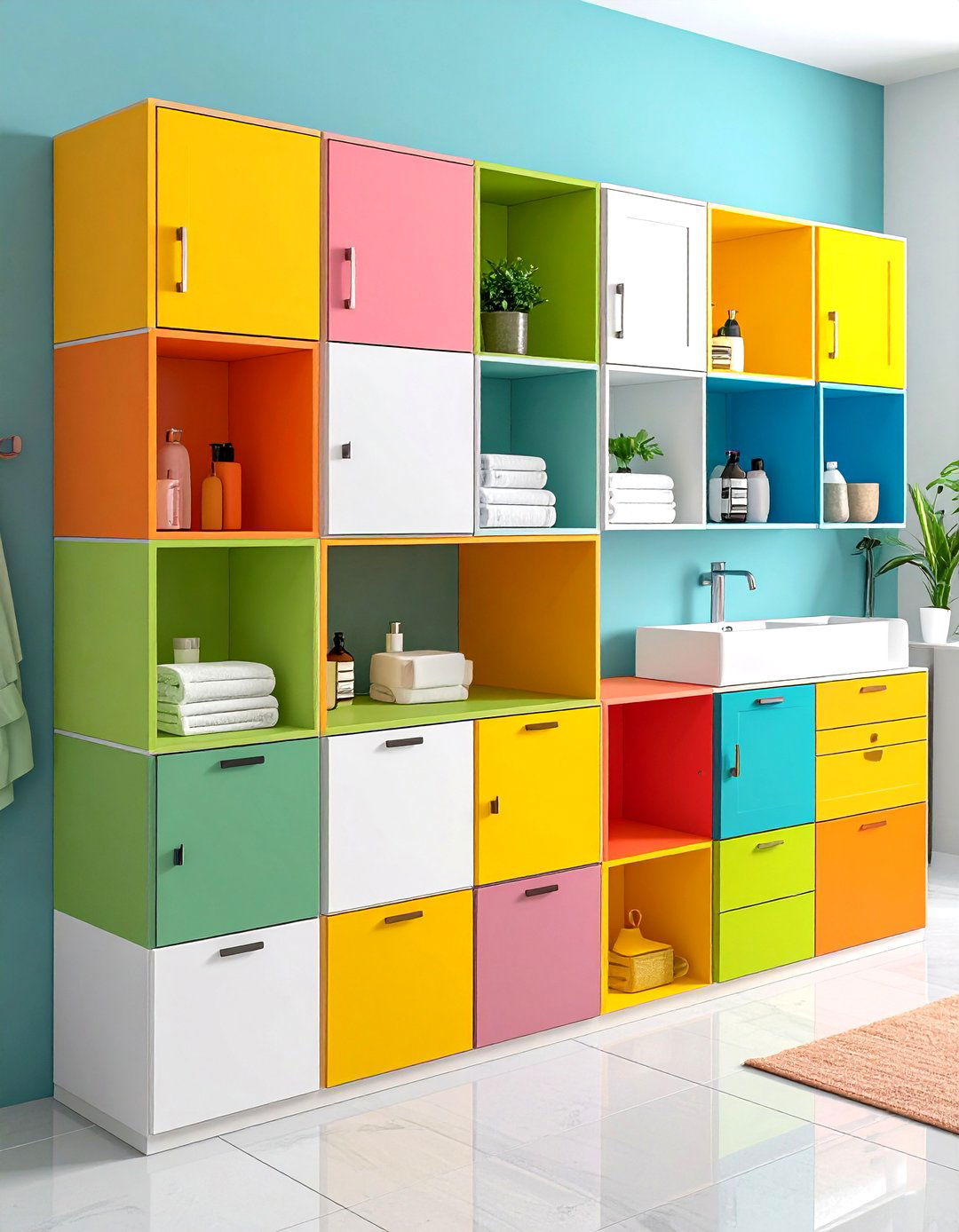 Modular Cube Storage Systems - 24 Small Bathroom Storage Ideas