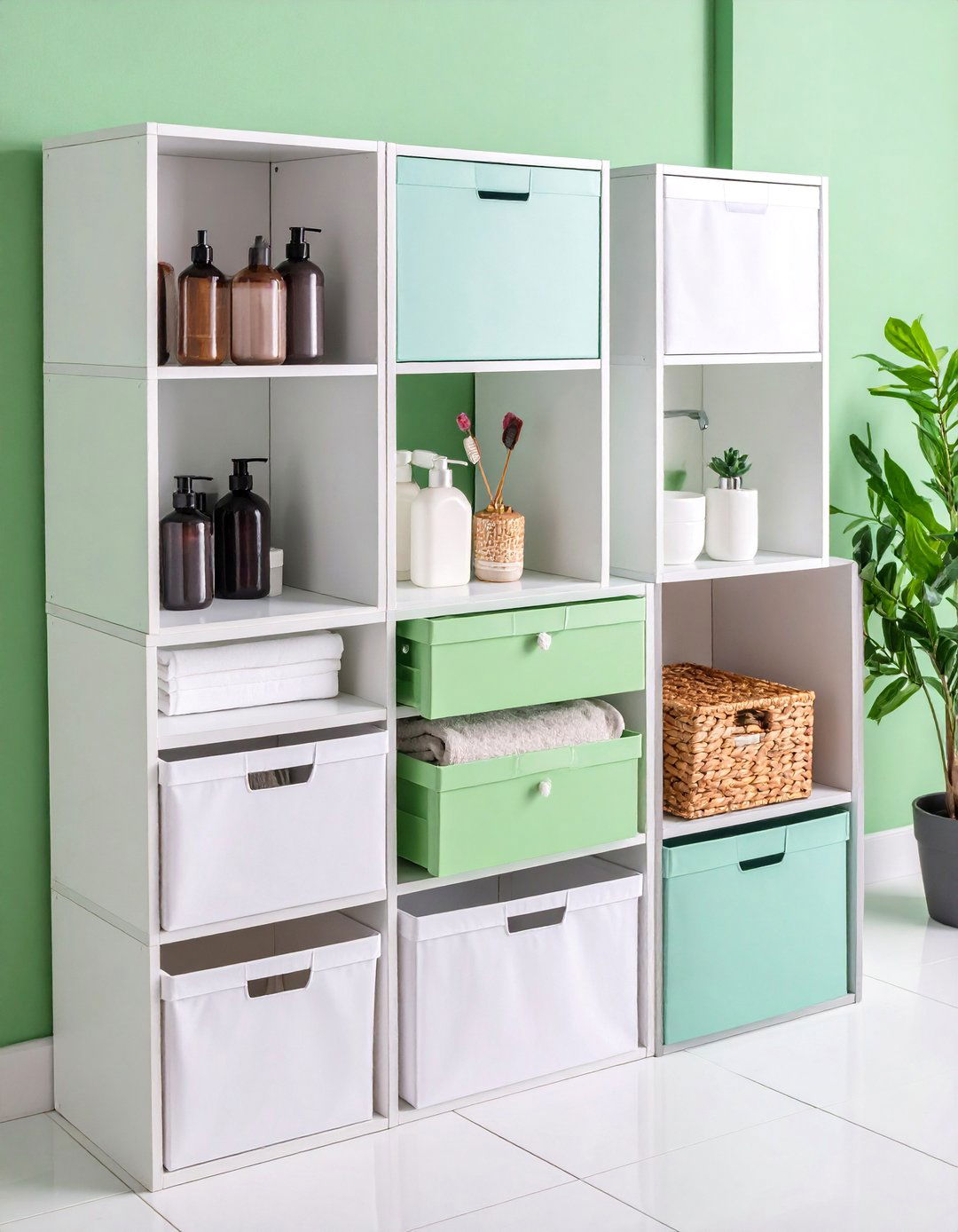 Modular Cube Storage - 24 Bathroom Counter Organization Ideas