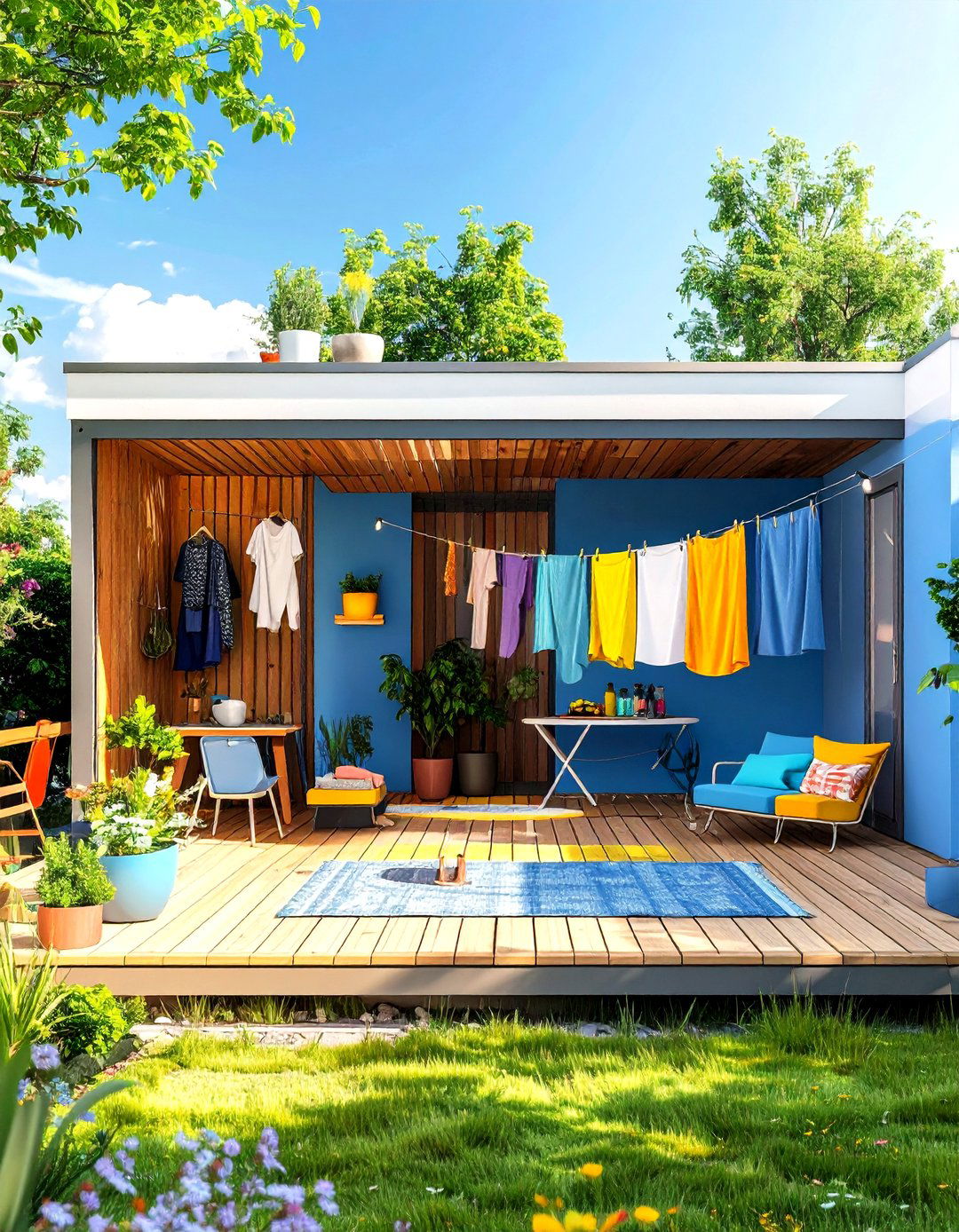 Modular Expandable System - 24 Outdoor Clothesline Ideas