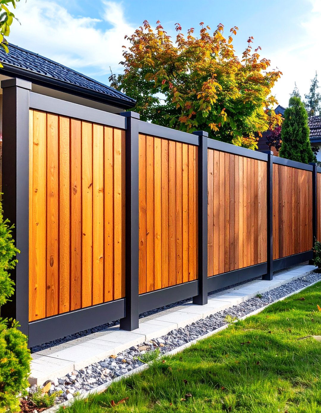 Modular Panel System Mixed Materials - 24 Metal and Wood Fence