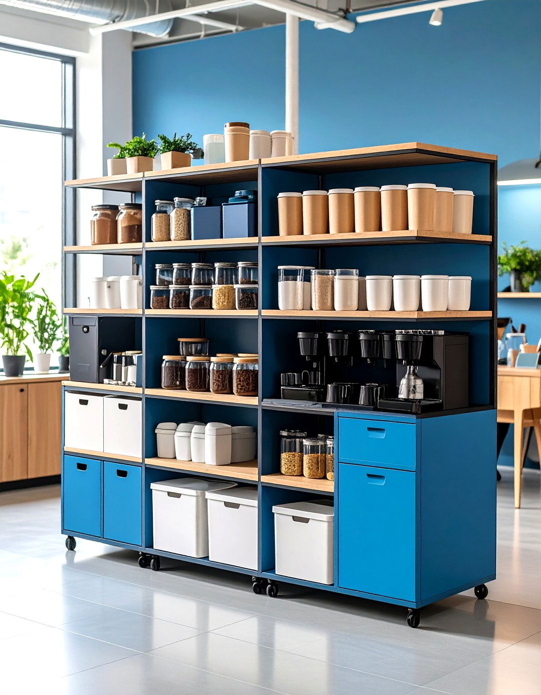 Modular Stackable Coffee Organization - 24 Office Coffee Station Ideas