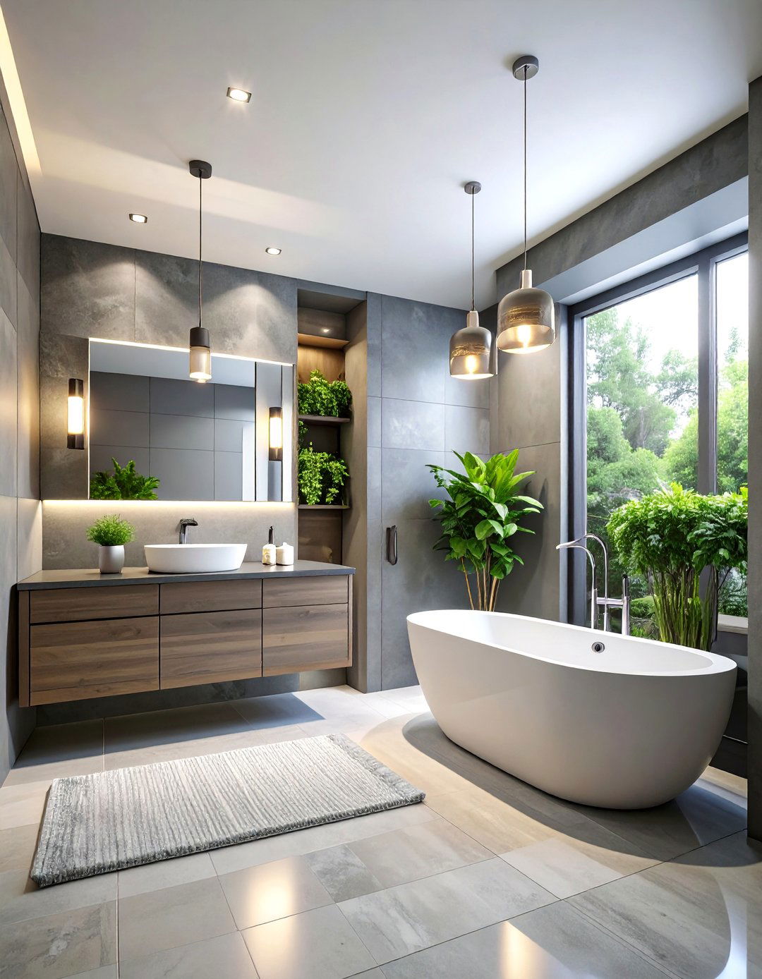 Monochromatic Basement Bathroom - 24 Basement Bathroom Ideas