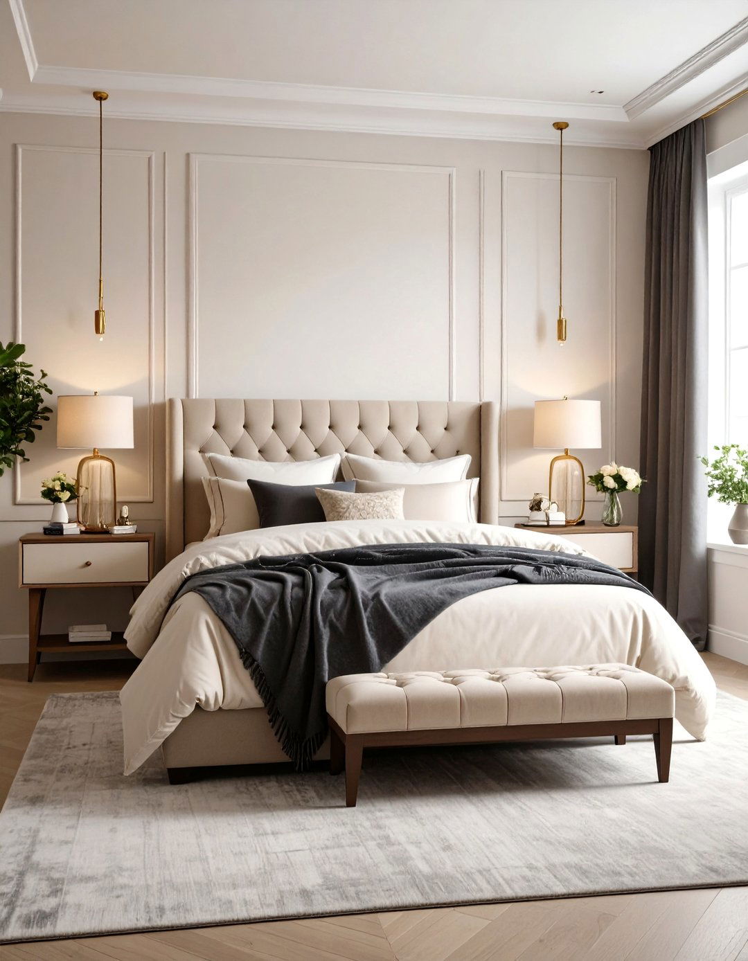 Monochromatic Black and Beige Tonal Study - 24 Black and Beige Bedroom Design Ideas