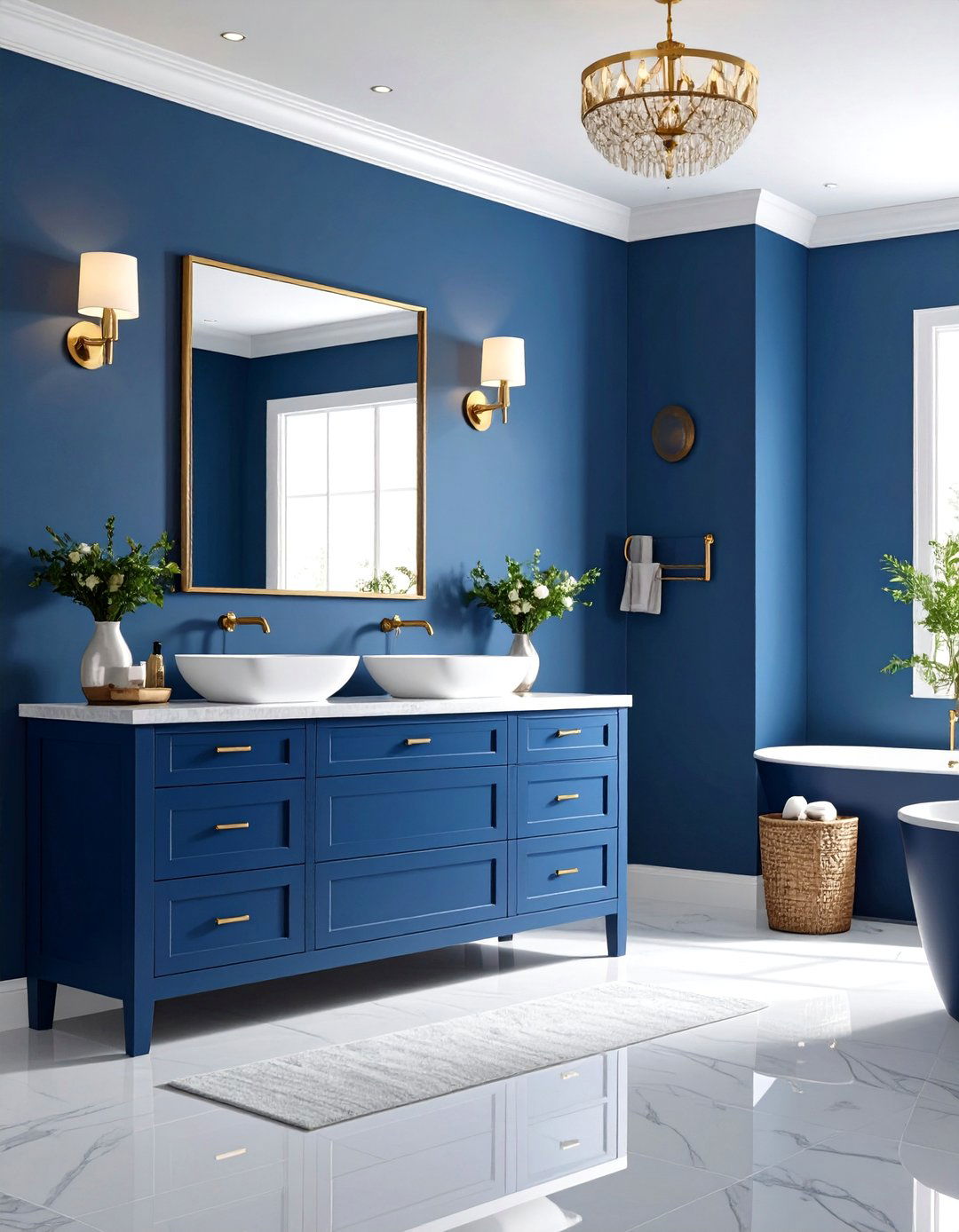 Monochromatic Blue Sophistication - 24 Blue Bathroom Ideas