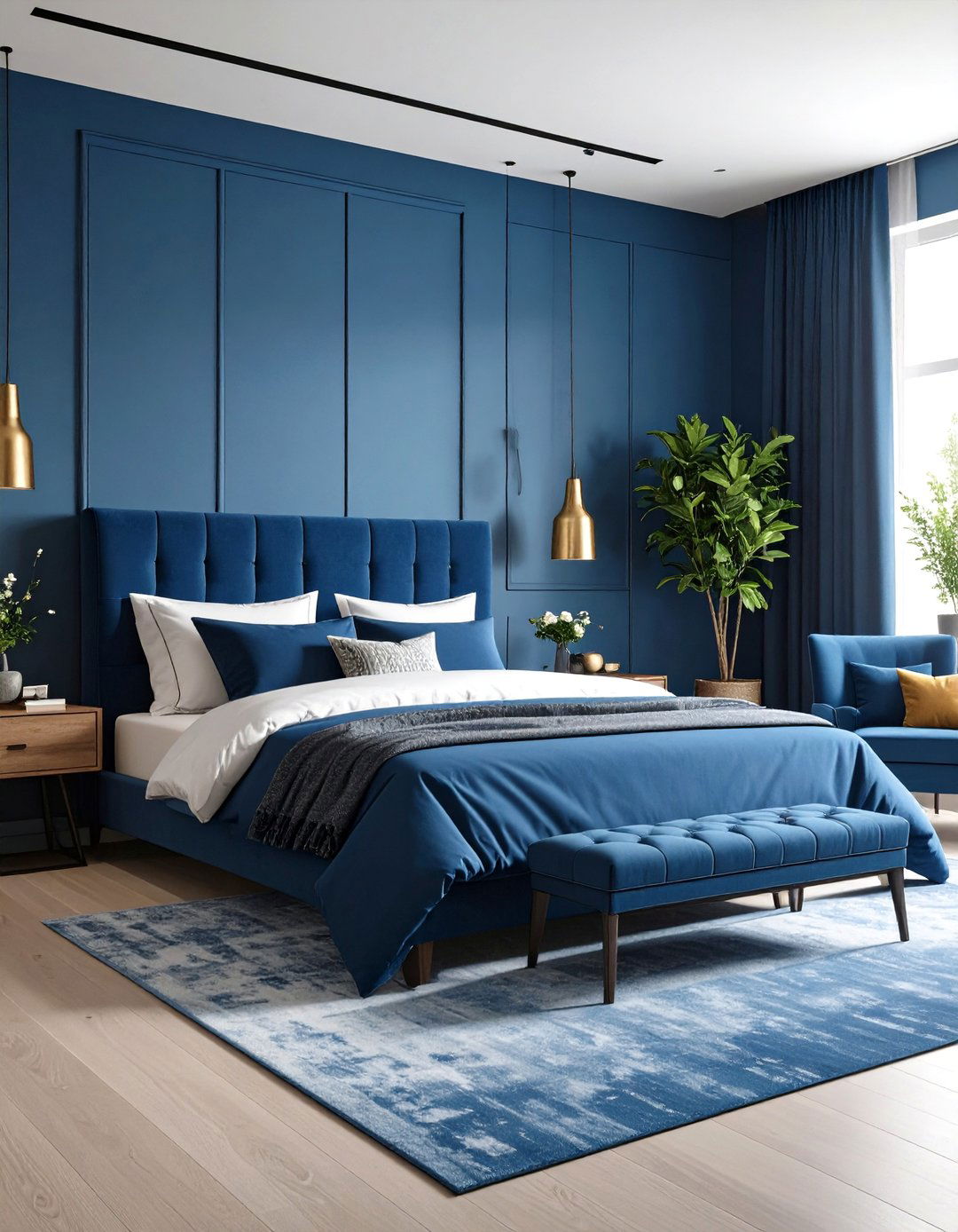 Monochromatic Blue with Black Details