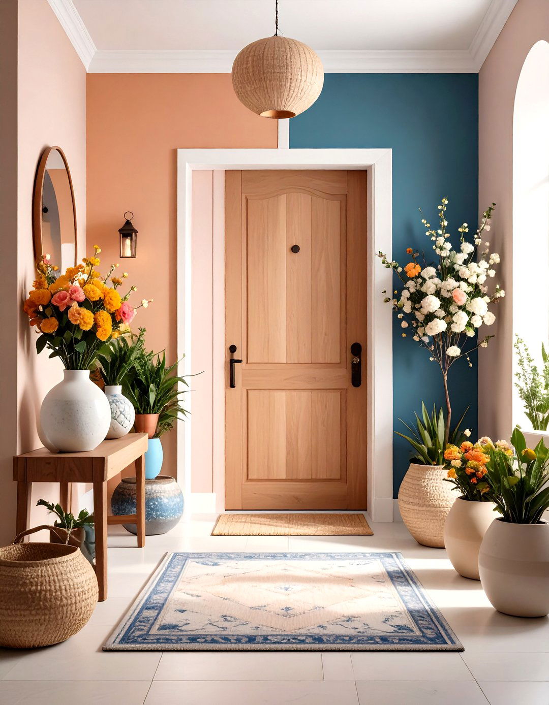 Monochromatic Color Scheme - 24 entryway table decor ideas
