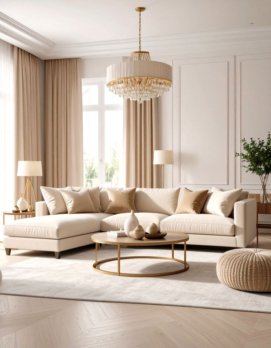Monochromatic Cream Serenity - 24 Cream Living Room Ideas
