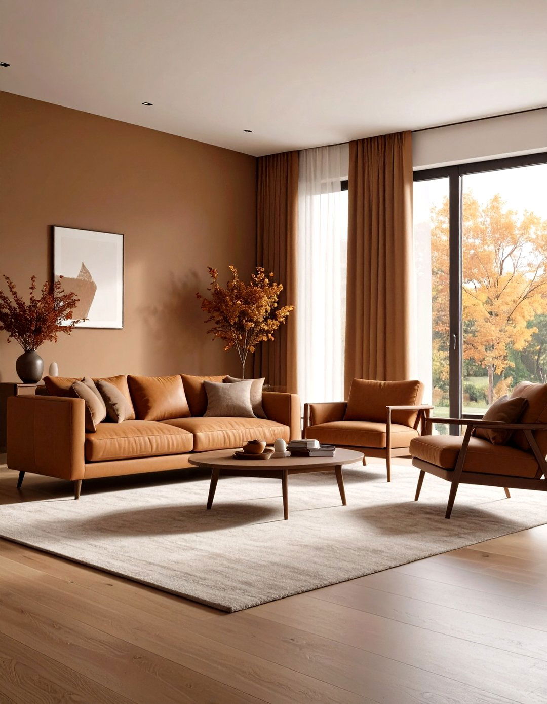 Monochromatic Fall Living Room - 24 Fall Living Room Ideas