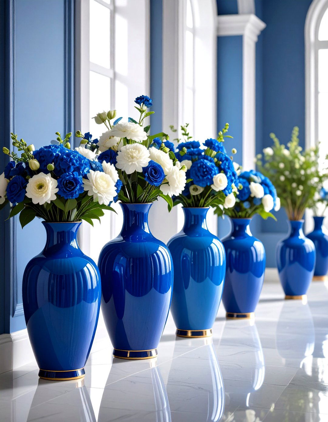 Monochromatic Floor Vase Scheme - 24 Large Floor Vase Decoration Ideas