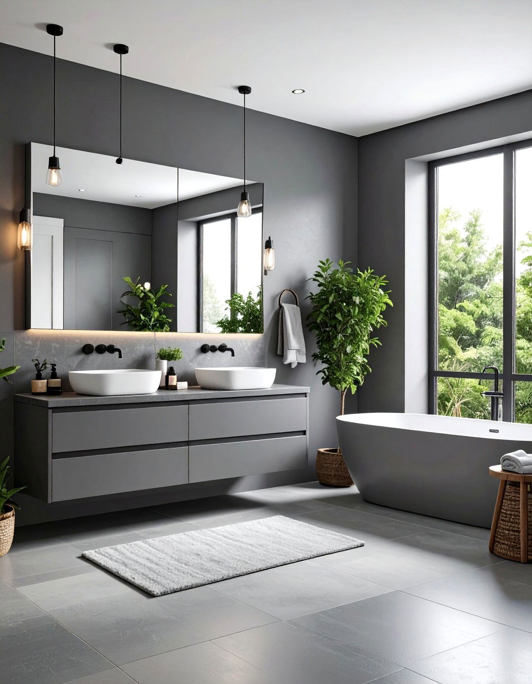 Monochromatic Gray Bathroom - 24 Apartment Bathroom Ideas