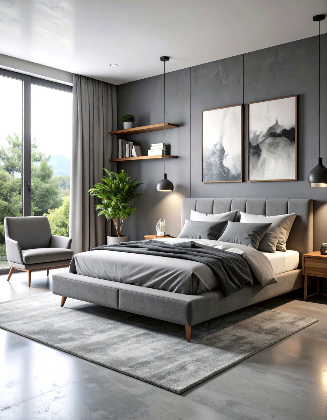 Monochromatic Gray Minimalist Bedroom - 24 Minimalist Bedroom Ideas