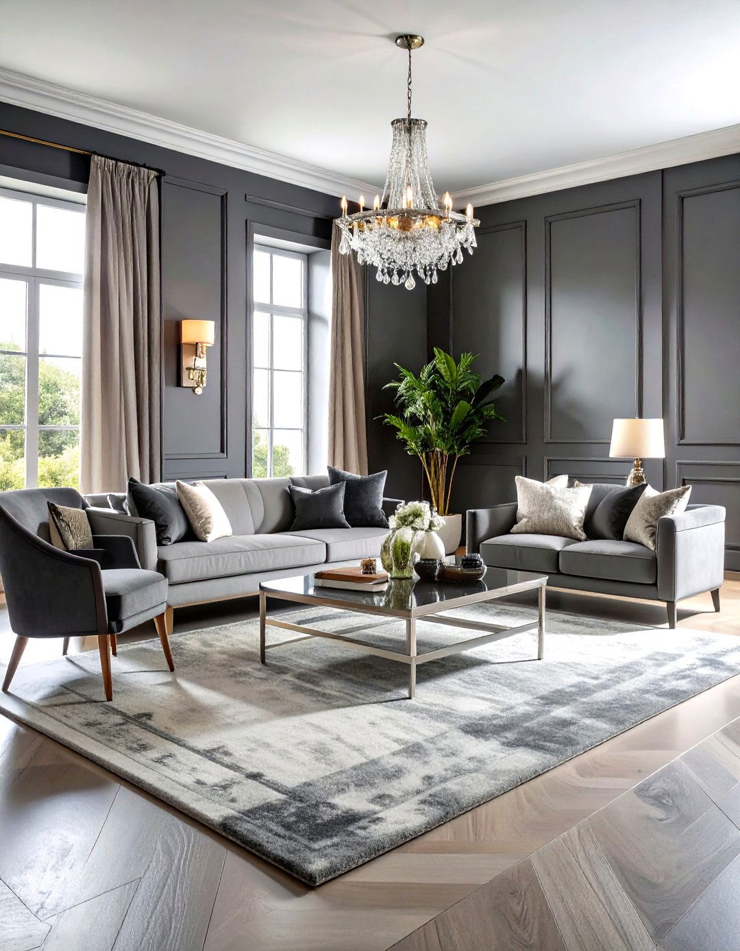 Monochromatic Gray Sophistication - 24 Formal Living Room Ideas