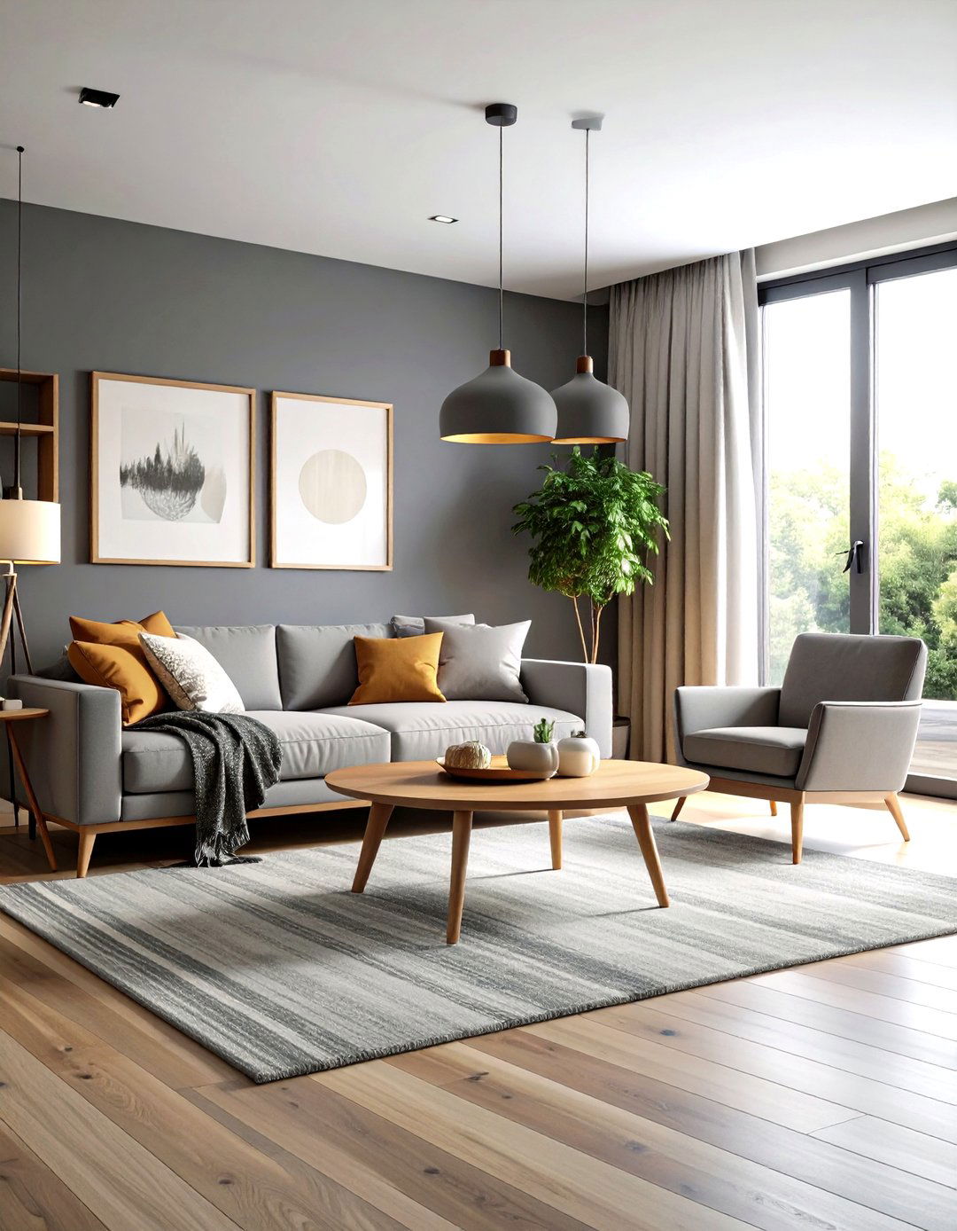 Monochromatic Gray Sophistication - 24 Townhouse Interior Design Ideas