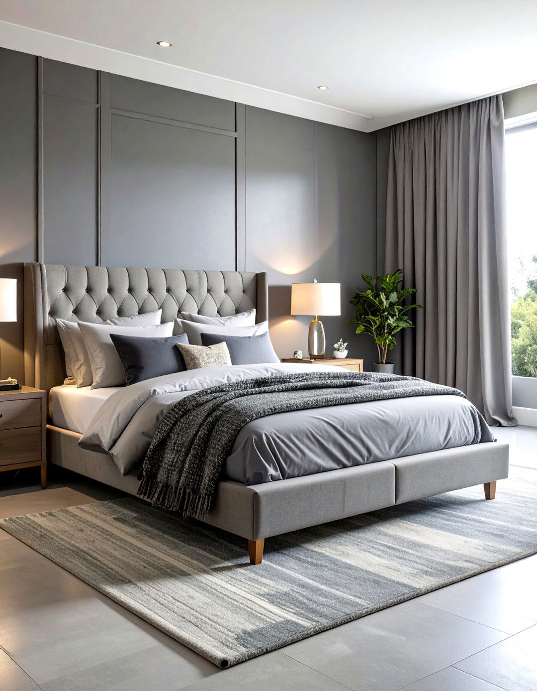 Monochromatic Grey Bedroom Scheme - 24 Dark Grey Bedroom Ideas