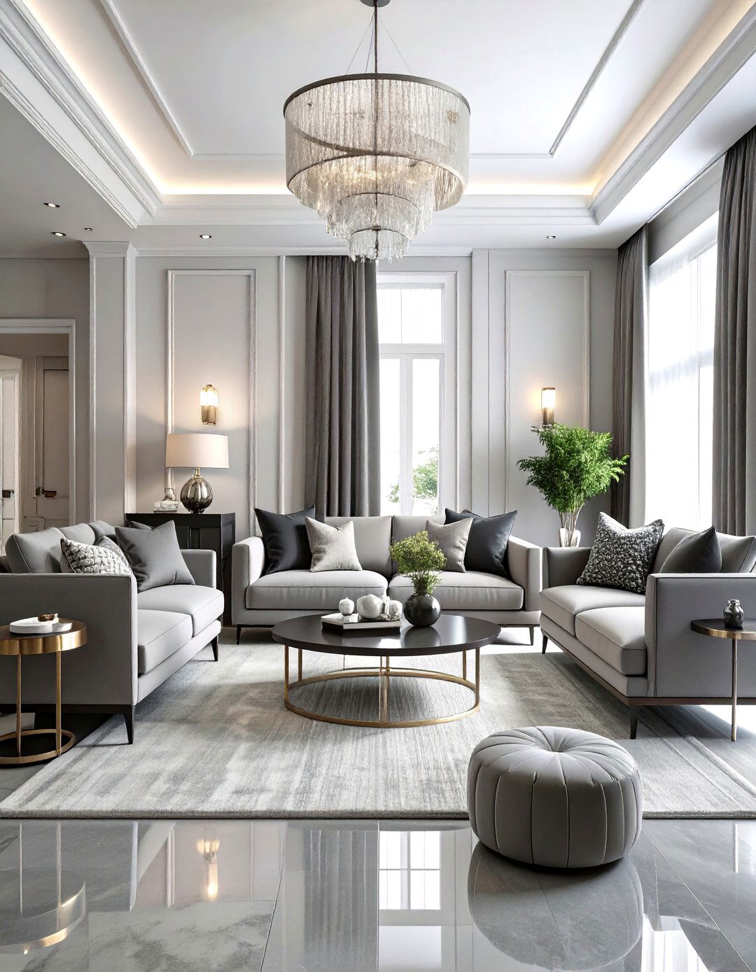 Monochromatic Grey Design Scheme - 24 Grey Couch Living Room Ideas