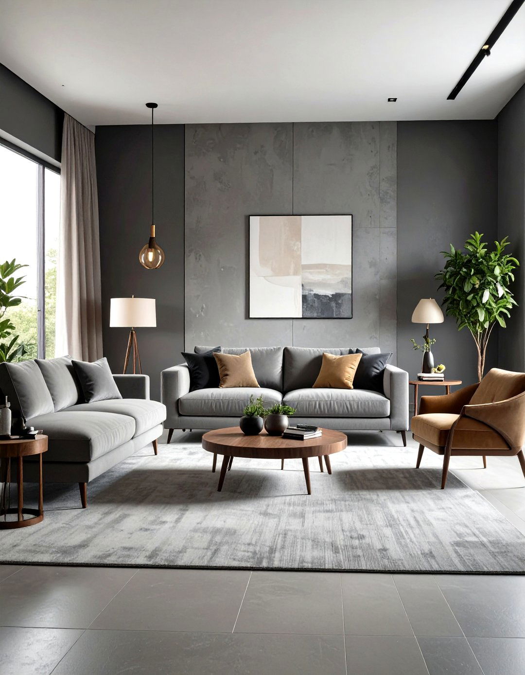 Monochromatic Grey Sophistication - 24 grey carpet living room ideas