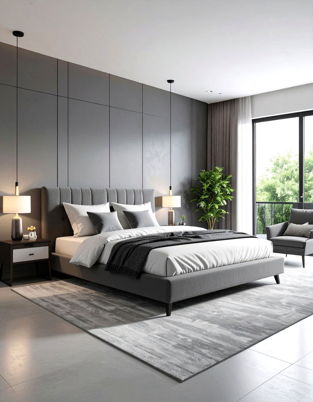 Monochromatic Grey Tonal Layering - 24 Grey and White Bedroom Ideas