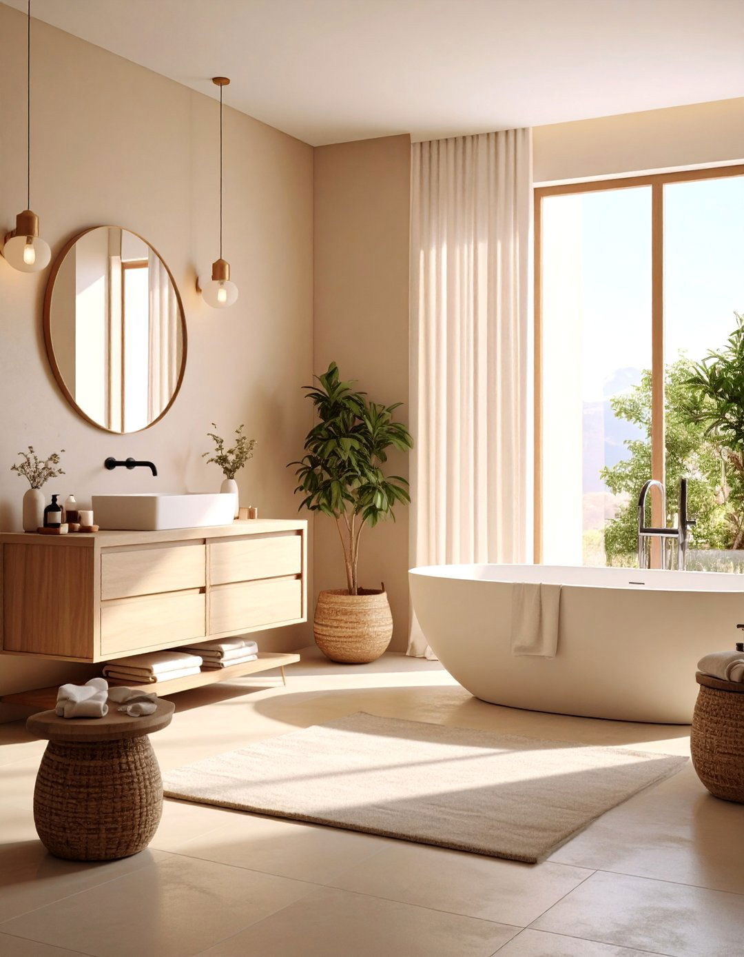 Monochromatic Light Beige Serenity - 24 Beige Bathroom Ideas