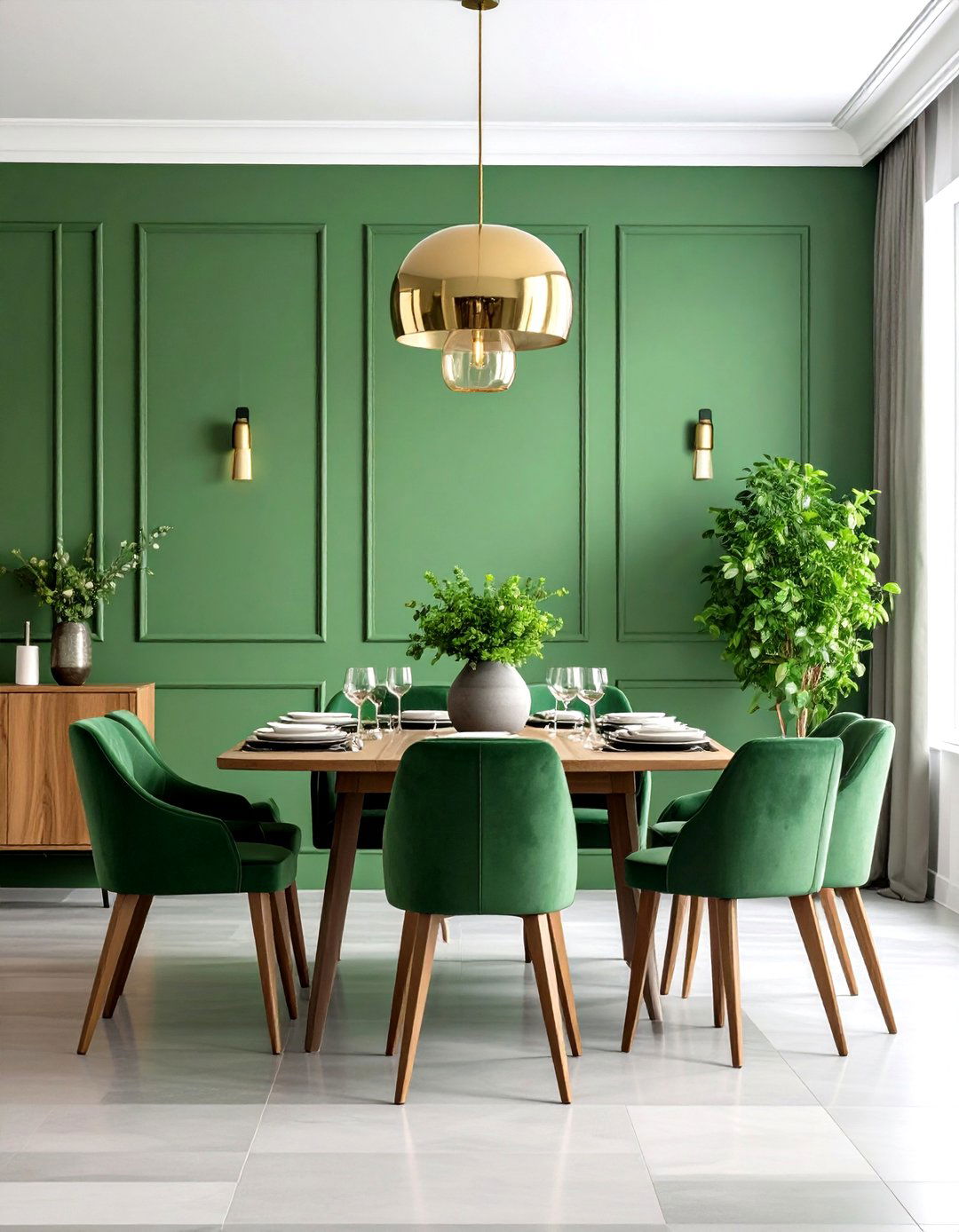 Monochromatic Painted Panel Sophistication - 24 Dining Room Wall Paneling Ideas