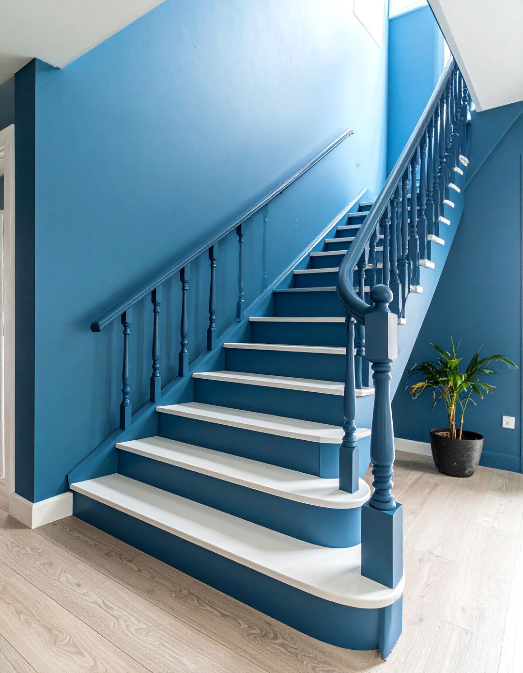 Monochromatic Painted Staircase Design - 24 Painted Stair Ideas