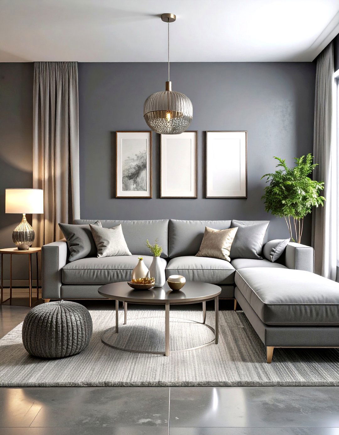 Monochromatic Silver Gray Living Room Design - 24 Silver Living Room Ideas