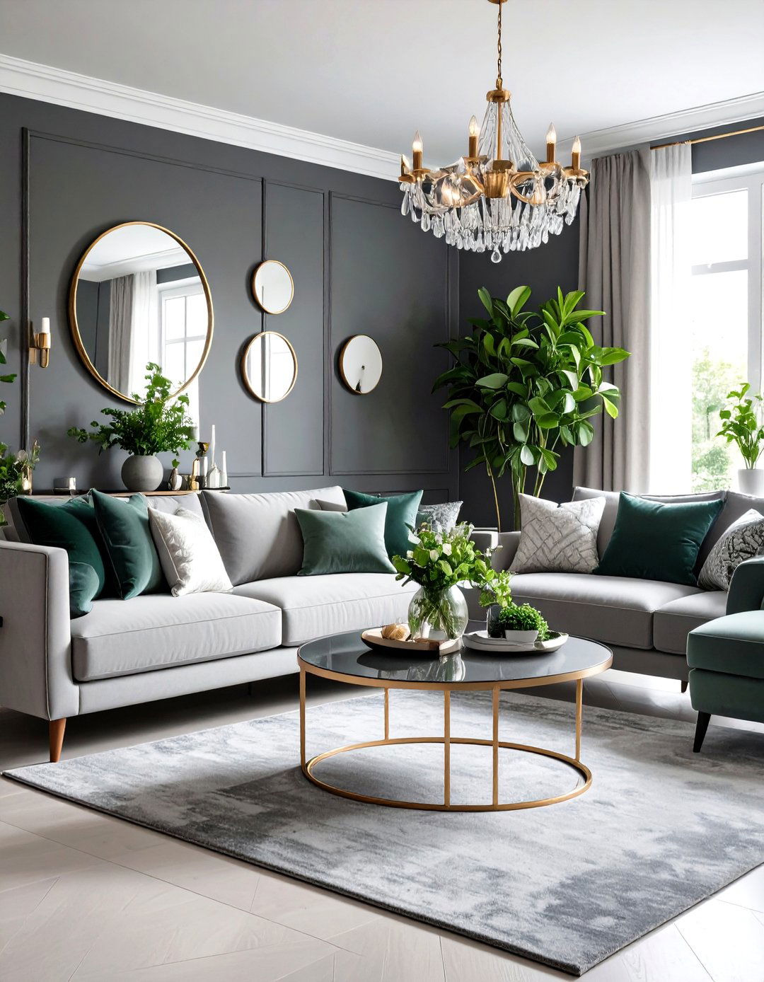 Monochromatic Sophistication - 24 Grey and Sage Green Living Room Ideas